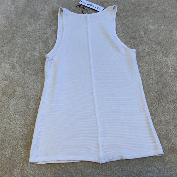 Red Haute Ottoman Rib Tank in Bone Size S NWT - Picture 8 of 11